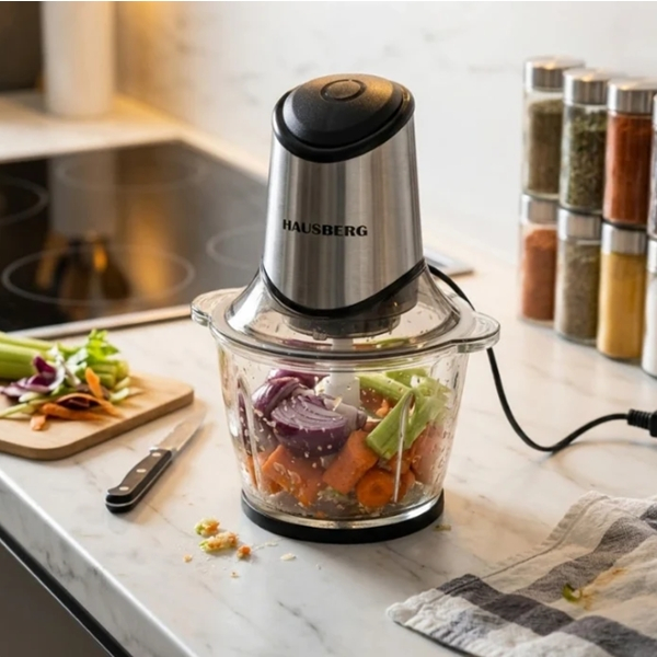 Tocător electric de bucătărie DEPOX®, bol din sticlă 1,5 L, 6 lame din inox, 400–500 W [3]