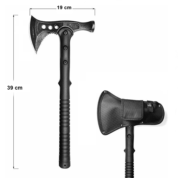 Topor 2 in 1, IdeallStore®, cu ciocan si husa, otel inoxidabil, 39 cm [3]