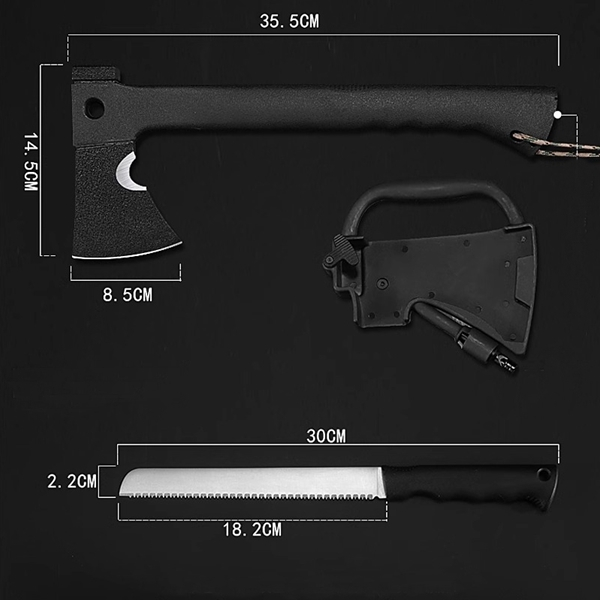 Topor 3 in 1 amnar, cutit si fluier, 35.5 cm,  teacă inclusă [2]