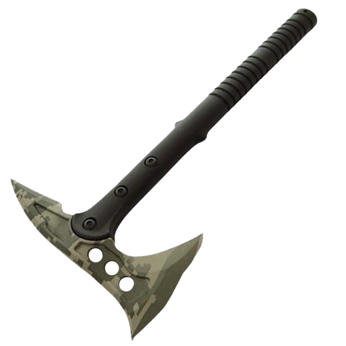 Topor Ideallstore®, Tactical Camo, otel inoxidabil, verde, 40 cm, teaca inclusa [7]