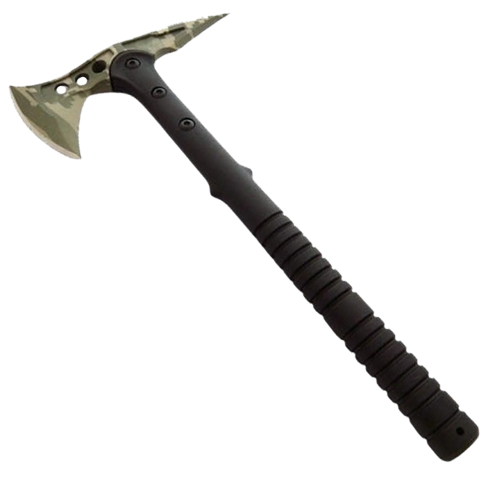 Set topor si briceag de vanatoare DEPOX®, otel inoxidabil, 40 cm/ 23 cm, verde/maro [3]