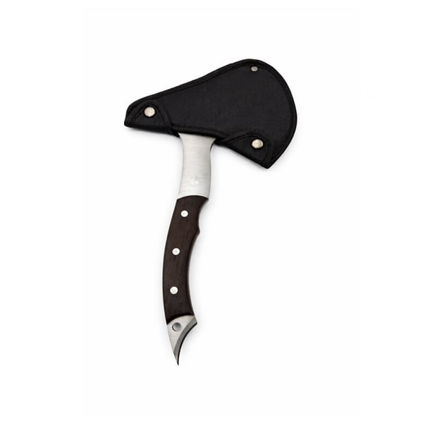 Topor multifunctional din otel cu maner ergonomic si spargator geam, 31 cm, maro [7]