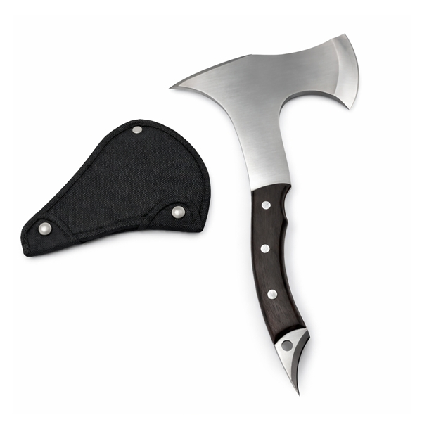 Topor multifunctional din otel cu maner ergonomic si spargator geam, 31 cm, maro [2]