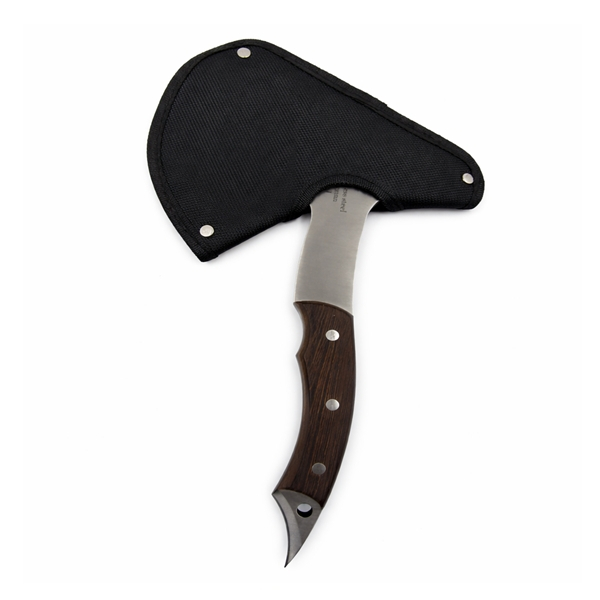 Topor multifunctional din otel cu maner ergonomic si spargator geam, 31 cm, maro [4]