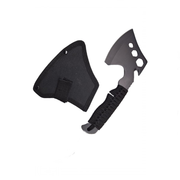 Topor multifunctional, IdeallStore®, maner paracord, inox, negru [2]