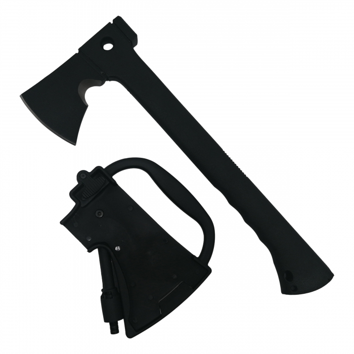 Topor Survivor IdeallStore®, Futuristic Survival, otel inoxidabil, negru, 35.5 cm, teaca inclusa [2]