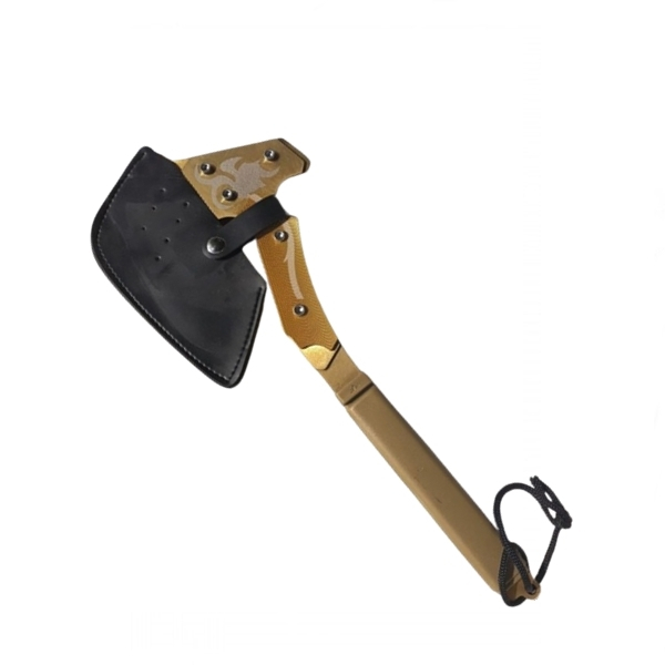 Topor survivor, IdeallStore®, Jeep Gold, 40 cm, auriu, teaca inclusa [2]