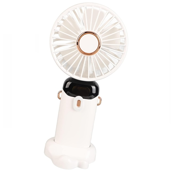 Ventilator portabil USB reîncărcabil, DEPOX®, silențios cu 5 trepte de viteză, alb [6]