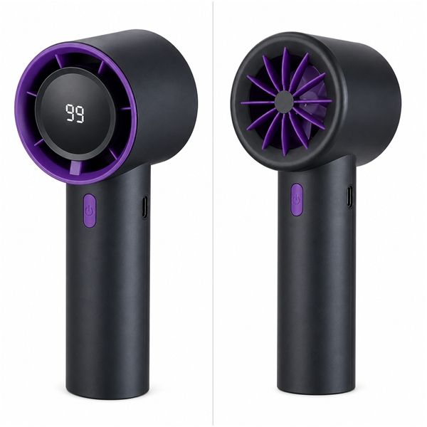 Ventilator Turbo Portabil DEPOX®, 99 Viteze cu Afișaj LED – Reîncărcabil USB, negru [2]