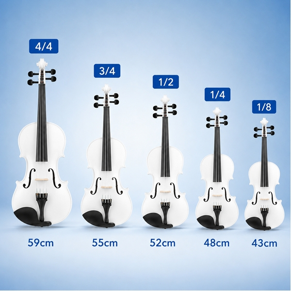 Vioara Clasica 1/2 DEPOX®, 52 cm, Lemn, Arcus, Cutie de Transport si Sacaz, Alb [9]