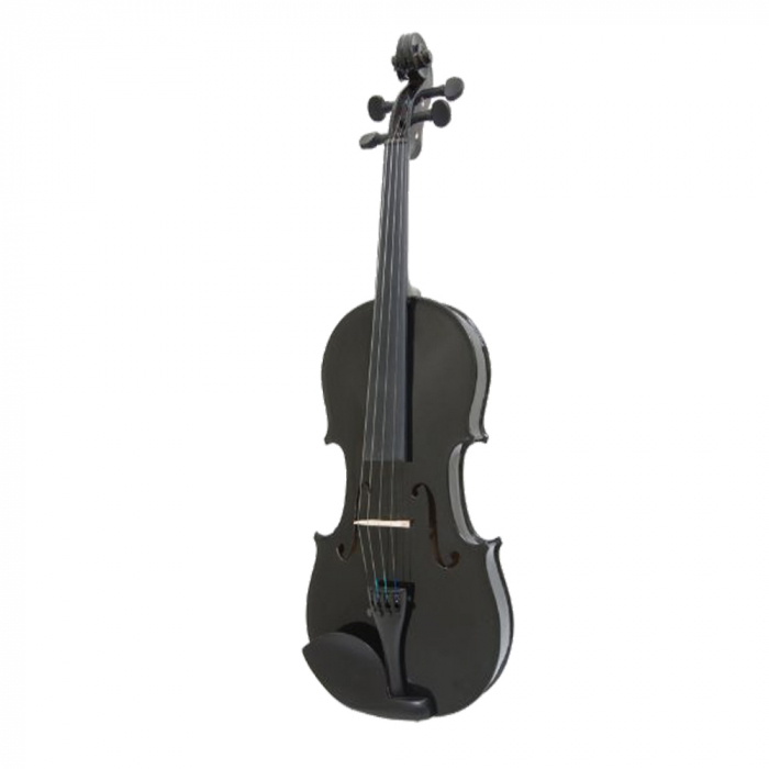 Vioara clasica din lemn, IdeallStore, Marime 4/4, Doua arcusuri,  Negru, toc inclus [2]