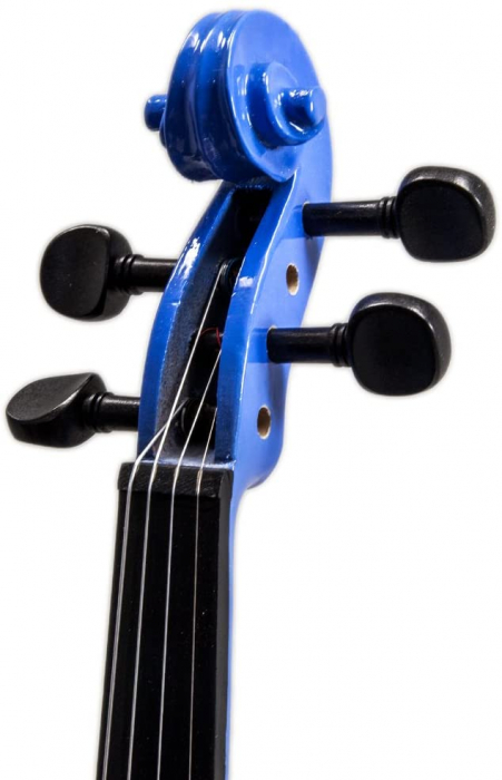 Set vioara clasica si arcus 1/8 suplimentar, DEPOX®, marime 4/4, lemn, albastra, toc din material [9]