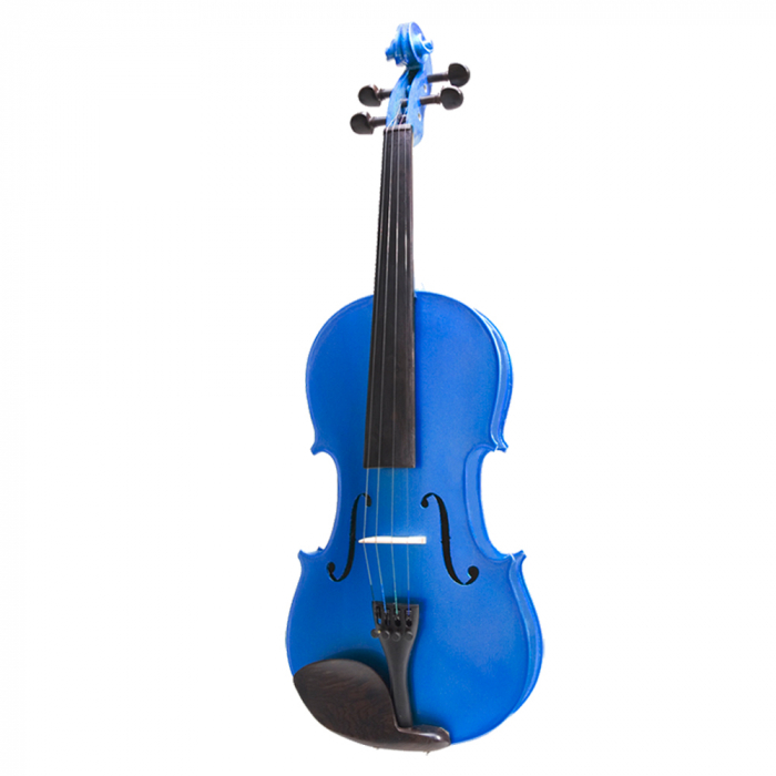 Vioara clasica IdeallStore®, marime 4/4, lemn,doua arcusuri, albastra, toc din material [3]