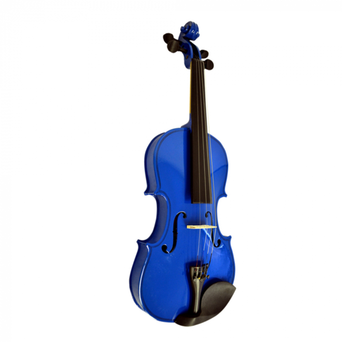 Vioara clasica IdeallStore®, marime 4/4, lemn,doua arcusuri, albastra, toc din material [2]