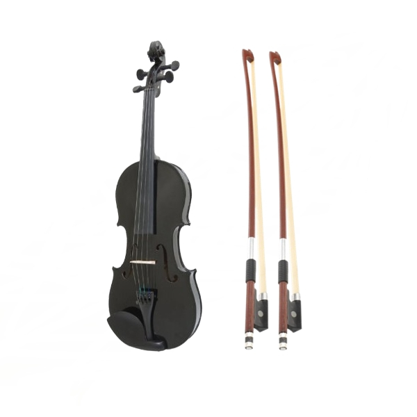 Vioara clasica, lemn, marime 3/4 IdeallStore®, doua arcusuri, neagra, toc inclus [3]