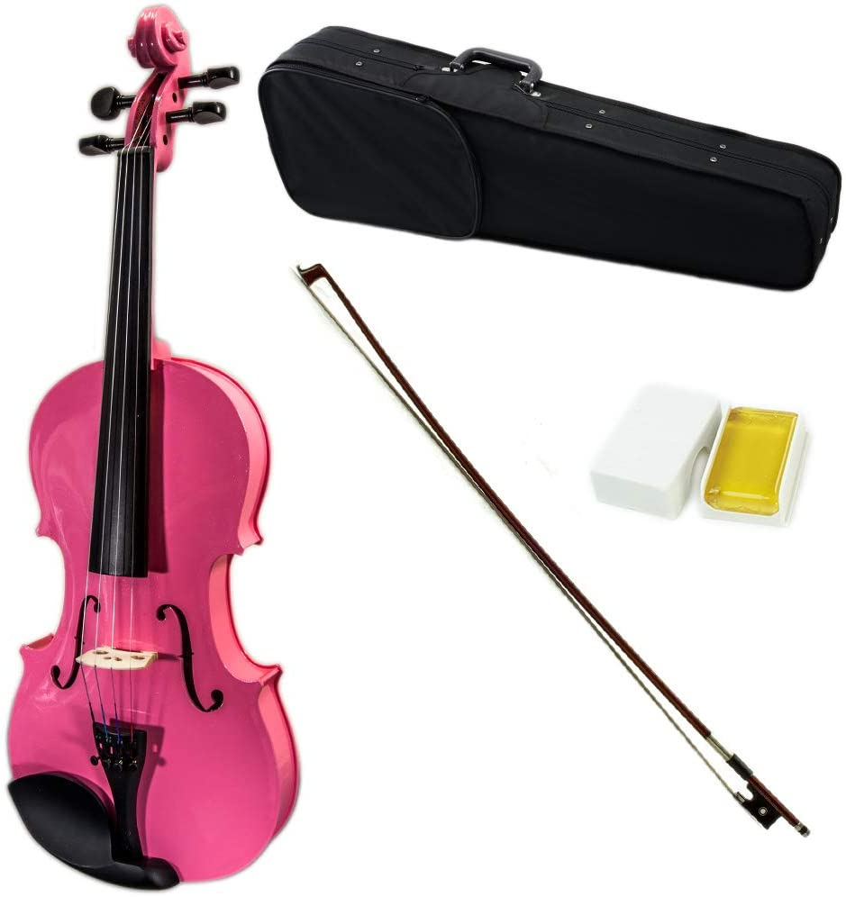 Vioara clasica, lemn, marime 3/4, roz, toc inclus [2]