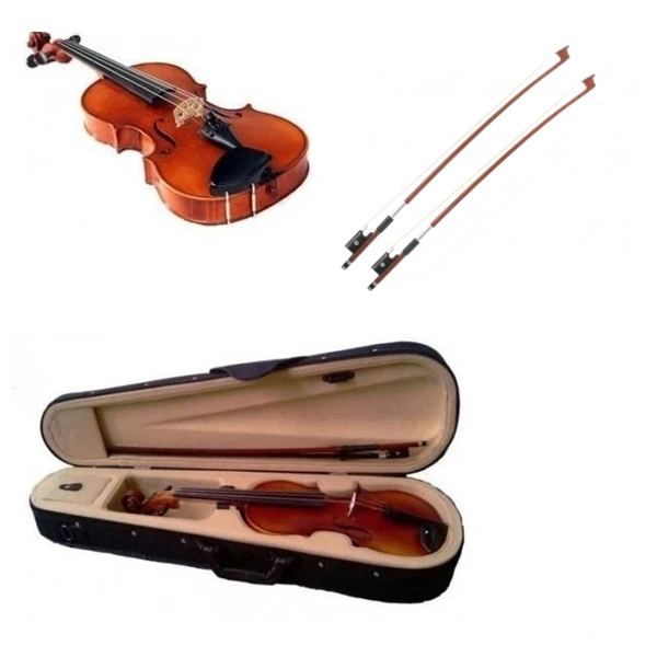 Vioara clasica, Lemn, Marime 4/4, IdeallStore® , Doua arcusuri, Toc inclus [2]