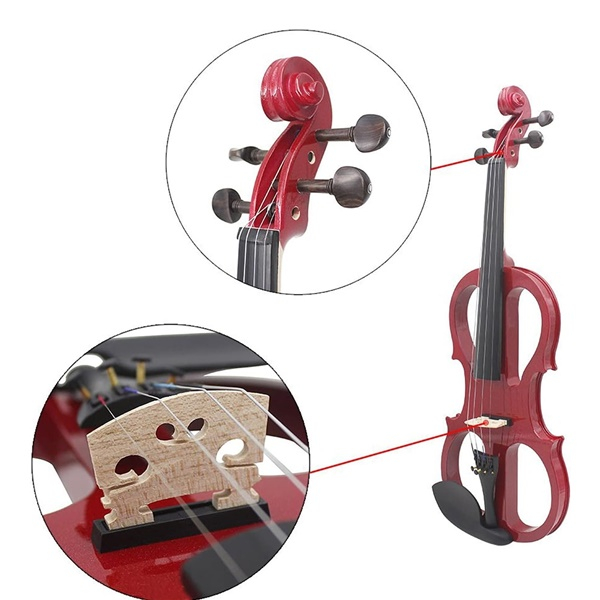 Vioara electrica 4/4, lemn, visiniu [7]