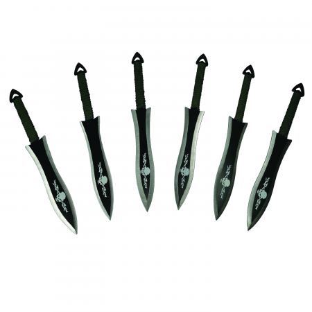 Set sase cutite de aruncat IdeallStore®, Army Fury, otel inoxidabil, 19 cm [1]