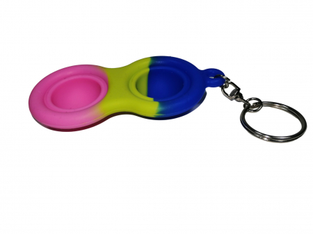 Set jucarii antistres, Pop it, breloc, silicon, 8 cm, tricolor [3]