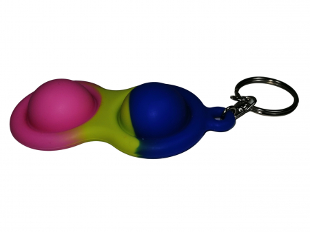 Set jucarii antistres, Pop it, breloc, silicon, 8 cm, tricolor [4]
