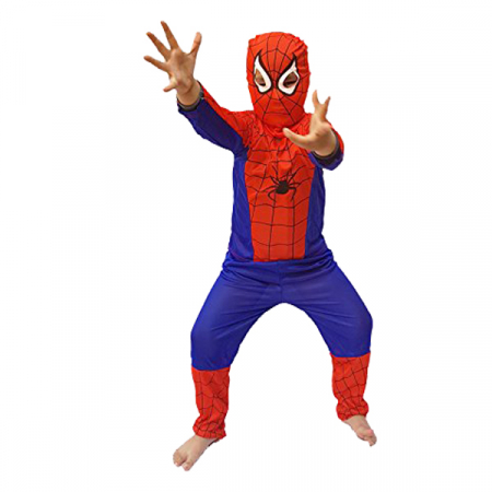 Set costum Spiderman lansator cu ventuze si manusa cu discuri, 110-120 cm, 5-7 ani [1]