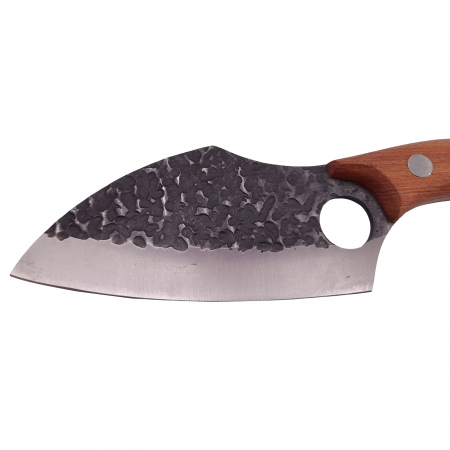 Cutit-satar, japonez, IdeallStore®, forjat manual, full tang 27 cm, otel inoxidabil, maner lemn, husa piele [4]