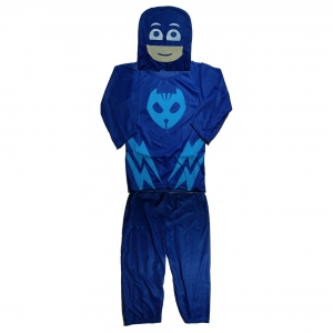 Costume Halloween copii - Costum Eroi in Pijamale, PJ Masks, pentru copii, Pisoi Connor, albastru, 3-5 ani, 100-110 cm