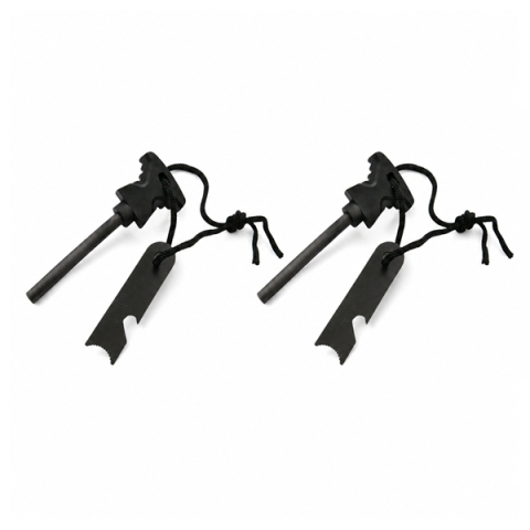 Accesori camping & drumetii - Set doua amnare pentru camping DEPOX®, Best Survival, otel inoxidabil, 11.5 cm, negru