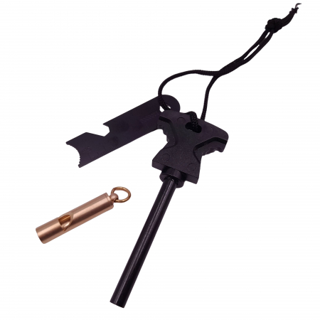 Accesori camping & drumetii - Amnar pentru camping IdeallStore®, Ultimate Survival, otel inoxidabil, 11.5 cm, negru