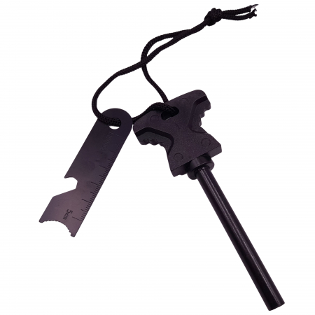 Amnar pentru camping IdeallStore®, Ultimate Survival, otel inoxidabil, 11.5 cm, negru [1]