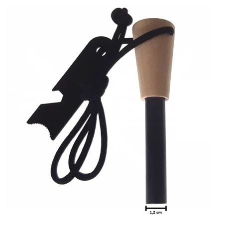 Set 2 x amnar supraviețuire robust cu mâner lemn și racletă multifuncțională, DEPOX®, lemn, 11 cm [2]