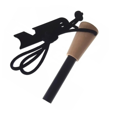 Set 2 x amnar supraviețuire robust cu mâner lemn și racletă multifuncțională, DEPOX®, lemn, 11 cm [3]