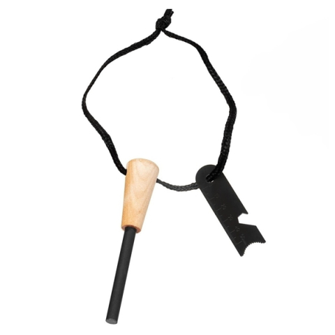 Set 2 x amnar supraviețuire robust cu mâner lemn și racletă multifuncțională, DEPOX®, lemn, 12 cm [3]