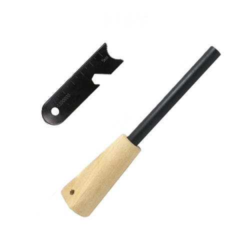 Set 2 x amnar supraviețuire robust cu mâner lemn și racletă multifuncțională, DEPOX®, lemn, 12 cm [2]