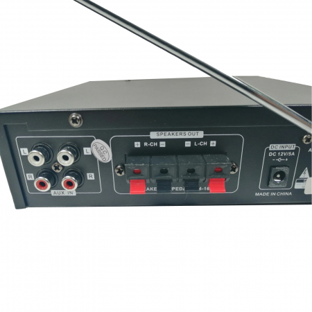 Amplificator bluetooth digital, tip Statie, 2x80 W, intrari USB-SD, doua intrari microfon [4]