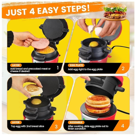 Aparat de Burgeri, 600W, placi antiaderente, incalzire uniforma,180° [4]