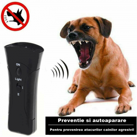 Aparat portabil cu ultrasunete impotriva cainilor agresivi IdeallStore®, Bye Doggie, plastic, 13.5 cm, negru [5]