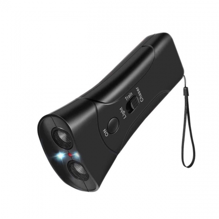 Electrosoc - Aparat portabil cu ultrasunete impotriva cainilor agresivi IdeallStore®, Bye Doggie, plastic, 13.5 cm, negru