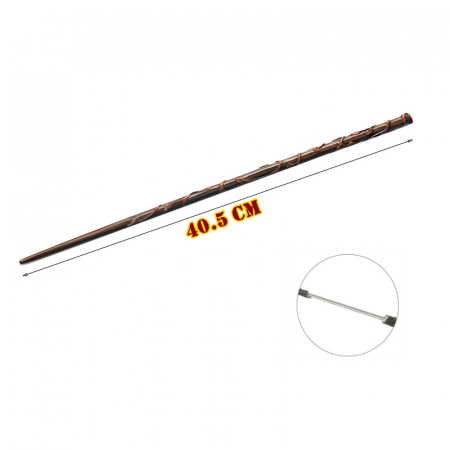 Bagheta de colectie IdeallStore®, Hermione Granger, insertii metalice, 40.5 cm, maro [5]
