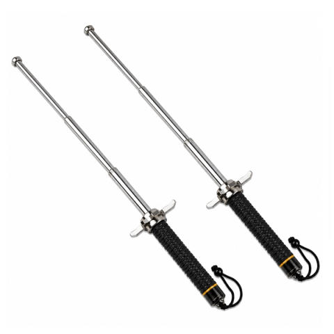 Bastoane telescopice si nunceaguri - Set doua bastoane telescopice DEPOX®, spărgător de geamuri, mâner antiderapant,husa inclsa, 24-67 cm