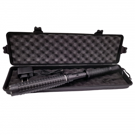 Baston cu electrosoc extensibil IdeallStore®, X10 Rogue, negru, full metalic, 49 cm, cutie transport [6]