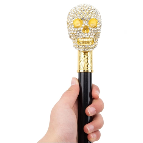 Baston de mers, decorativ, DEPOX®, Cap de craniu, metalic, 90 cm, negru [3]