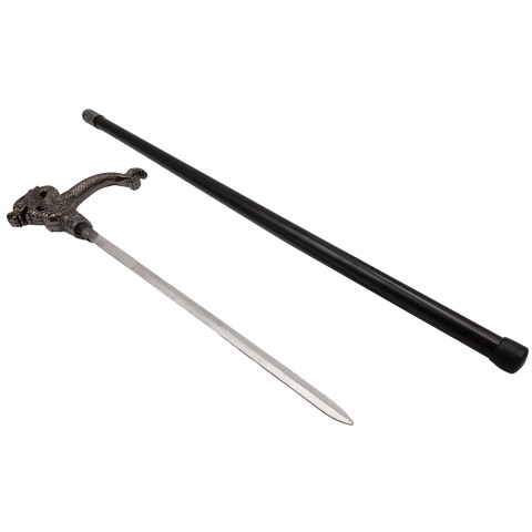 Baston decorativ IdeallStore®, Dragon Stance, metalic, sabie interioara, 90.5 cm, negru [4]