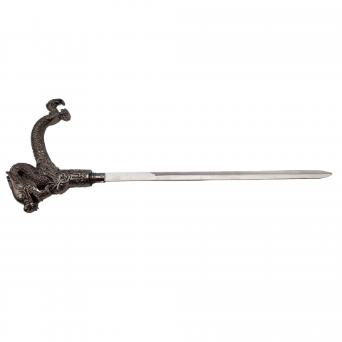 Baston decorativ IdeallStore®, Dragon Stance, metalic, sabie interioara, 90.5 cm, negru [5]