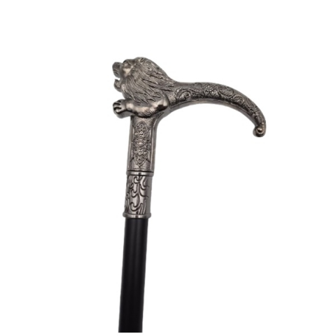 Baston decorativ, Lion Stance, metalic, sabie interioara, 90 cm, negru [6]