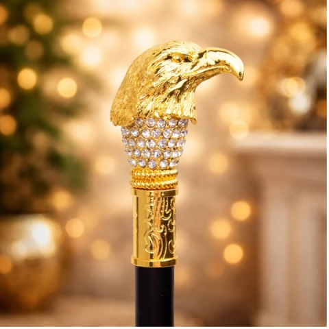 Baston de mers, decorativ, DEPOX®, Vultur, metalic, 90 cm, negru [2]