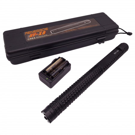 Electrosoc - Baston electrosoc si lanterna IdeallStore®, Renegade X8, metalic, 35 cm, negru, cutie inclusa