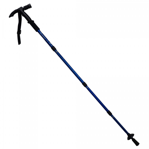 Produse si dispozitive ajutatoare locomotie - Baston trekking extensibil IdeallStore®, Ol Helper, aluminiu, lampa LED, 110 cm, albastru