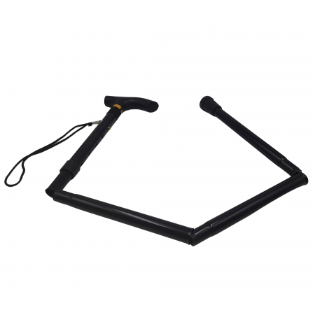 Baston flexibil pentru locomotie IdeallStore®, Special Help, extensibil, aluminiu, 92 cm, negru [2]
